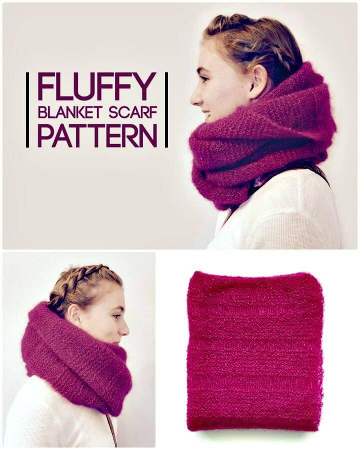 Easy Knit Fluffy Blanket Scarf Pattern