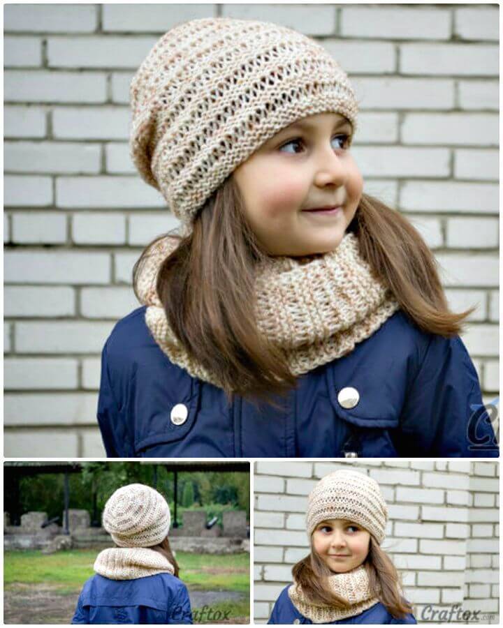 Easy To Knit Hat And Cowl Set Kari Pattern