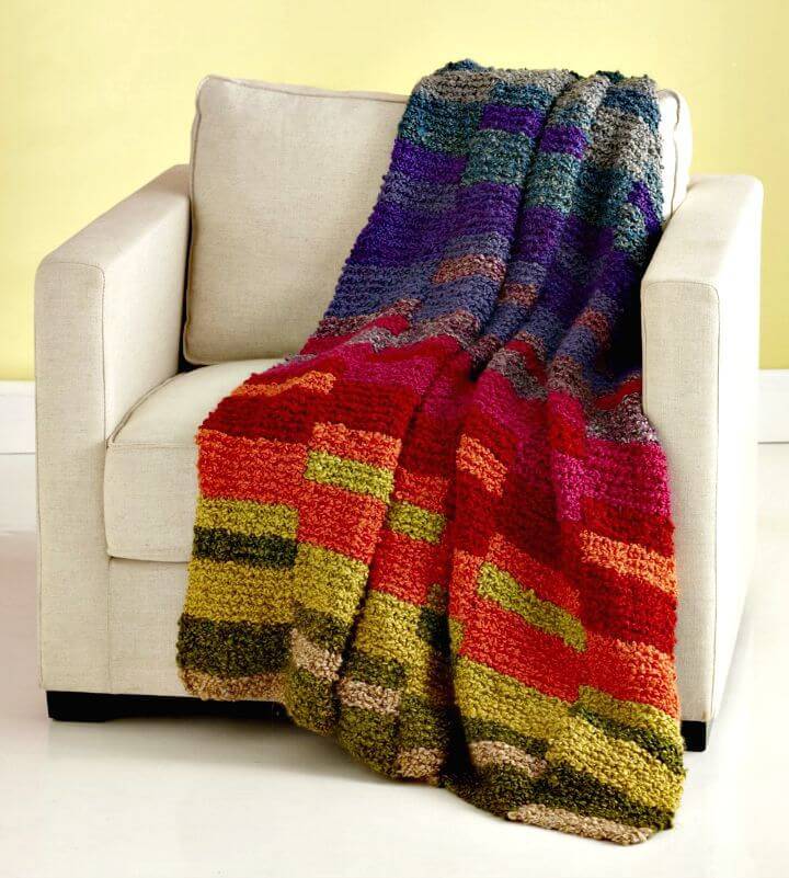 Free Knit Light Spectrum Afghan Pattern