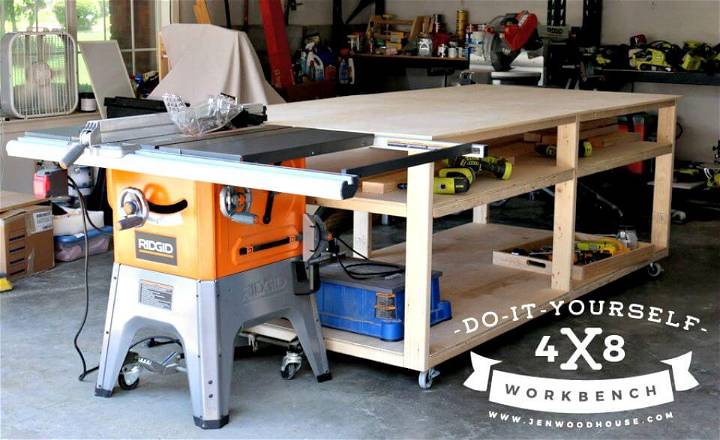 How To Make 4×8 Workbench And Out-feed Table Tutorial