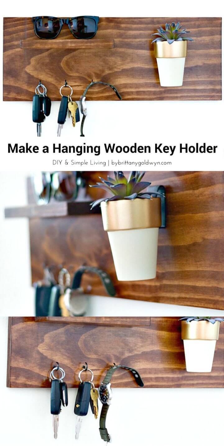 Easy To Make A Hanging Wooden Key Holder Tutorial
