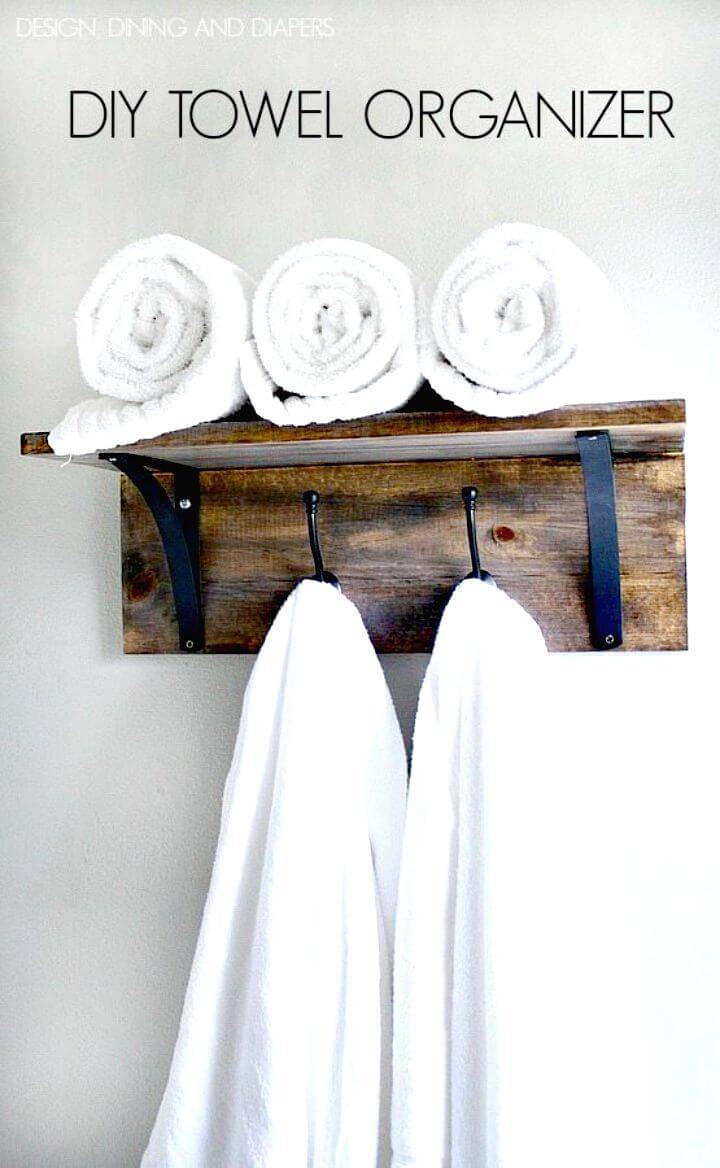 DIY Rustic Towel Organizer Tutorial