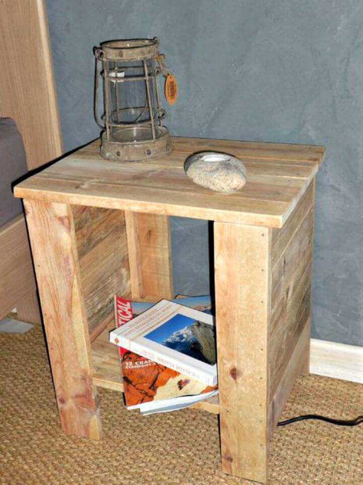 Simple DIY Bedside Table With Pallet Tutorial