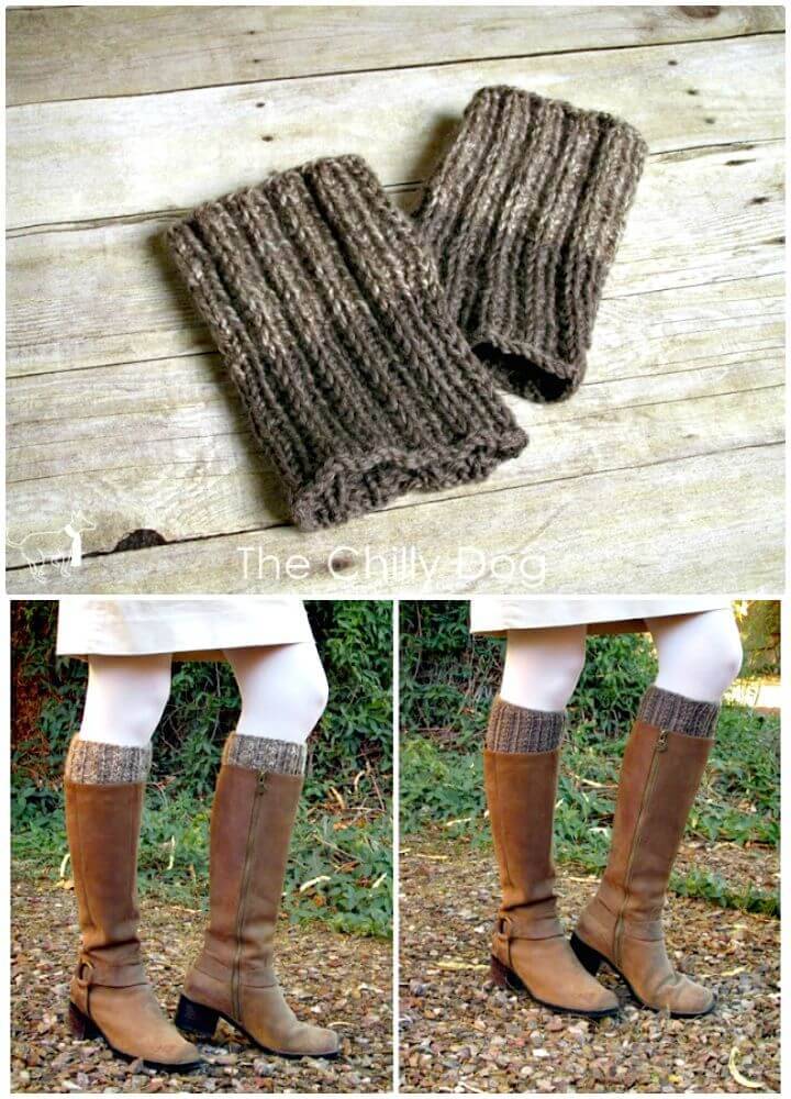 Simple and Easy Free Knitting Reversible Boot Cuffs Pattern