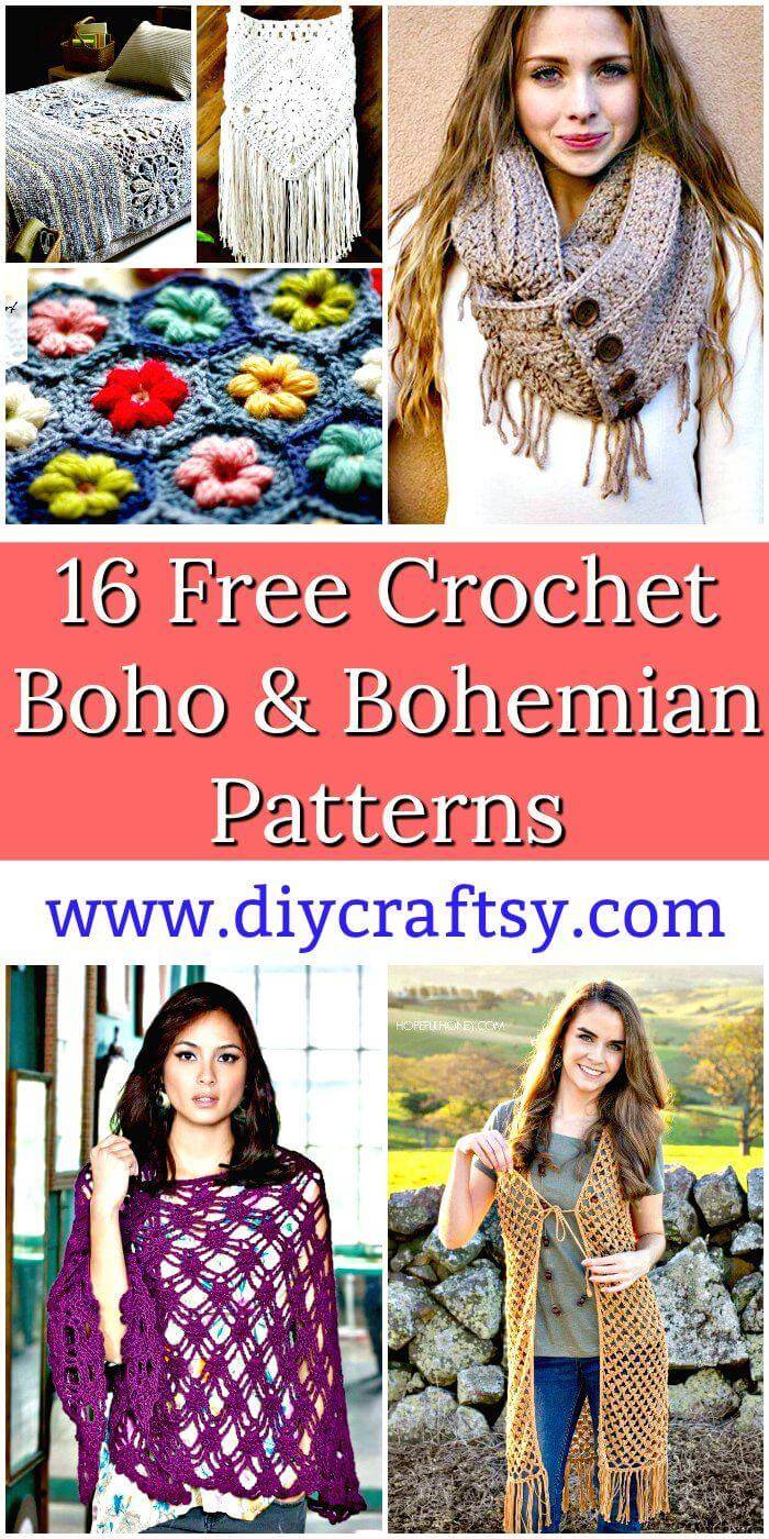 16 Free Crochet Boho and Bohemian Patterns - Free Crochet Patterns - DIY Crafts