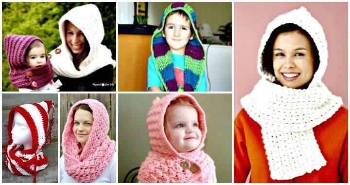 31 Free Crochet Hooded Scarf Patterns - DIY Crafts