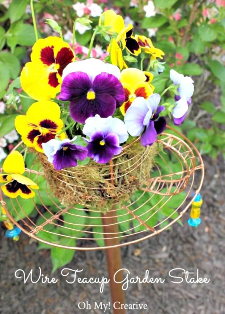 Beautiful Wire Tea Cup Garden Decor - DIY Outdoor Games