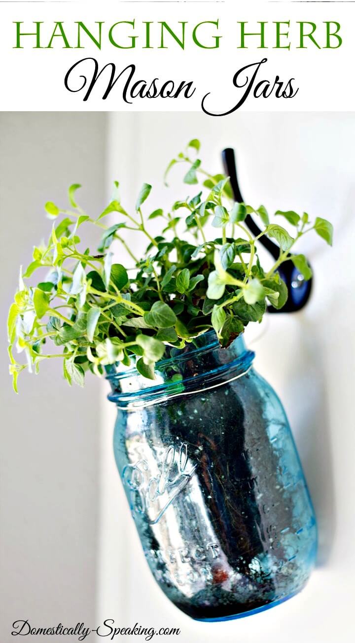 Adorable DIY Hanging Herb Mason Jars