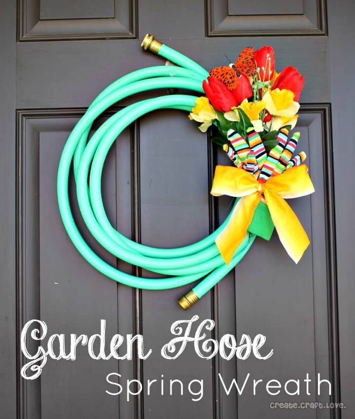 How To Make Garden Hose Spring Wreath