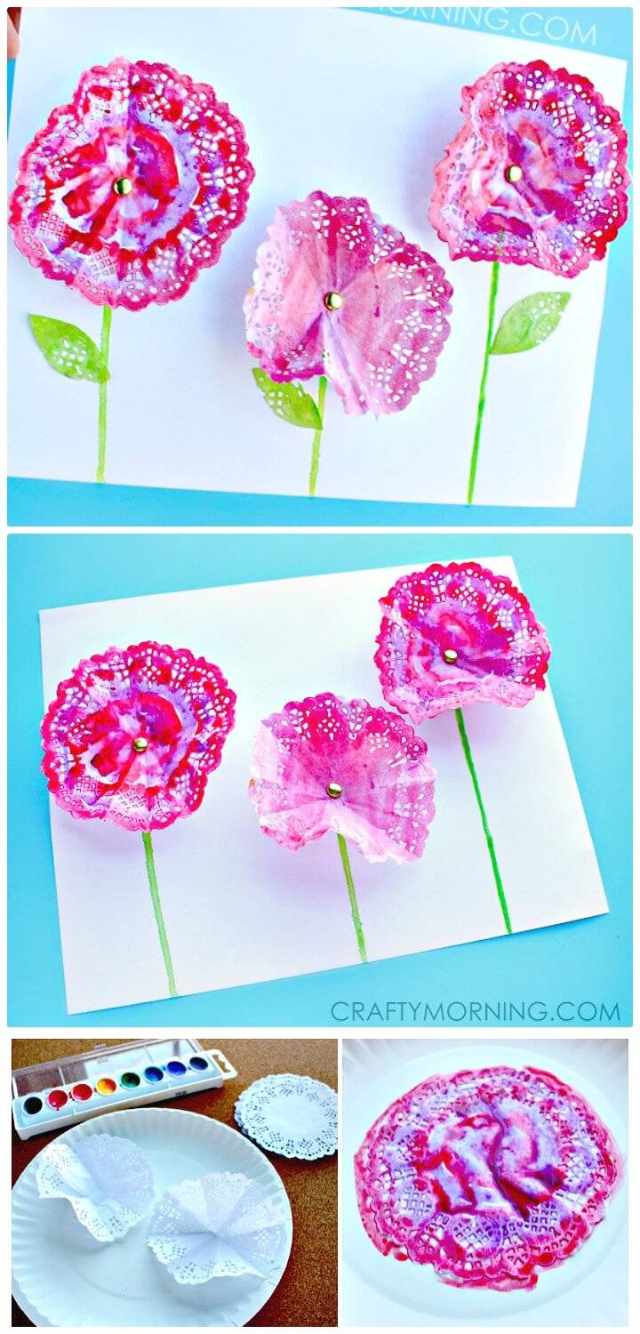 Easy DIY 3D Doily Flowers - Spring Craft for Kids