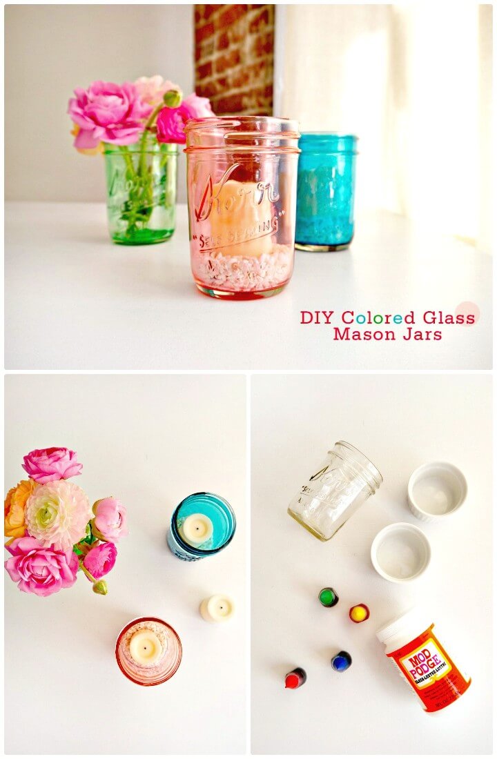 DIY Colored Glass Mason Jars - Mason Jars Crafts  