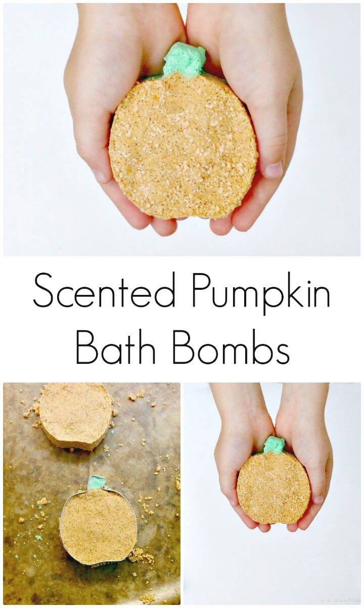 Make Your Own Fizzing Fall-Scented Pumpkins Bath Bombs