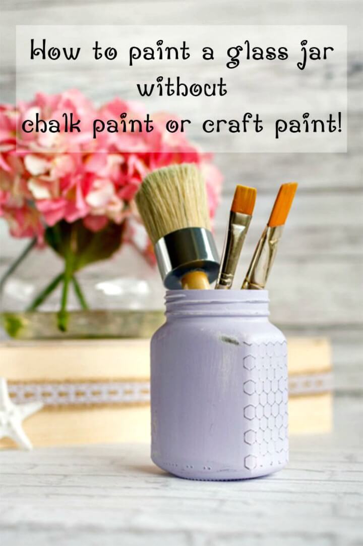 DIY Painted Cottage Chic Glass Jar - Mason Jars Crafts  