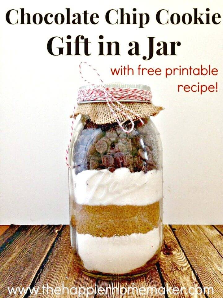 DIY Chocolate Chip Cookie Mix In A Jar Gift