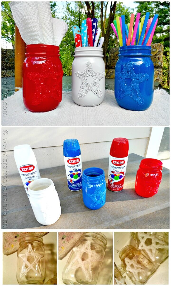 Easy DIY Epsom Salt 4th Of July Star Jars