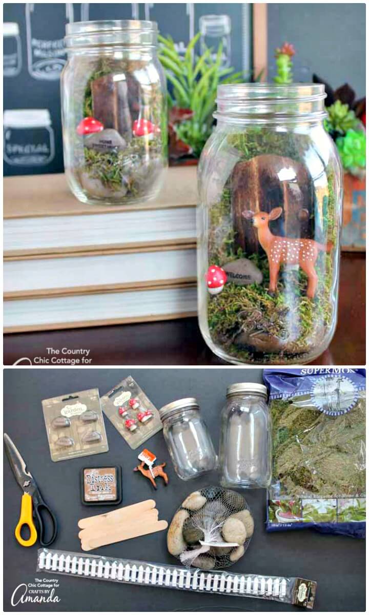 DIY Fairy Garden Mason Jar Terrarium