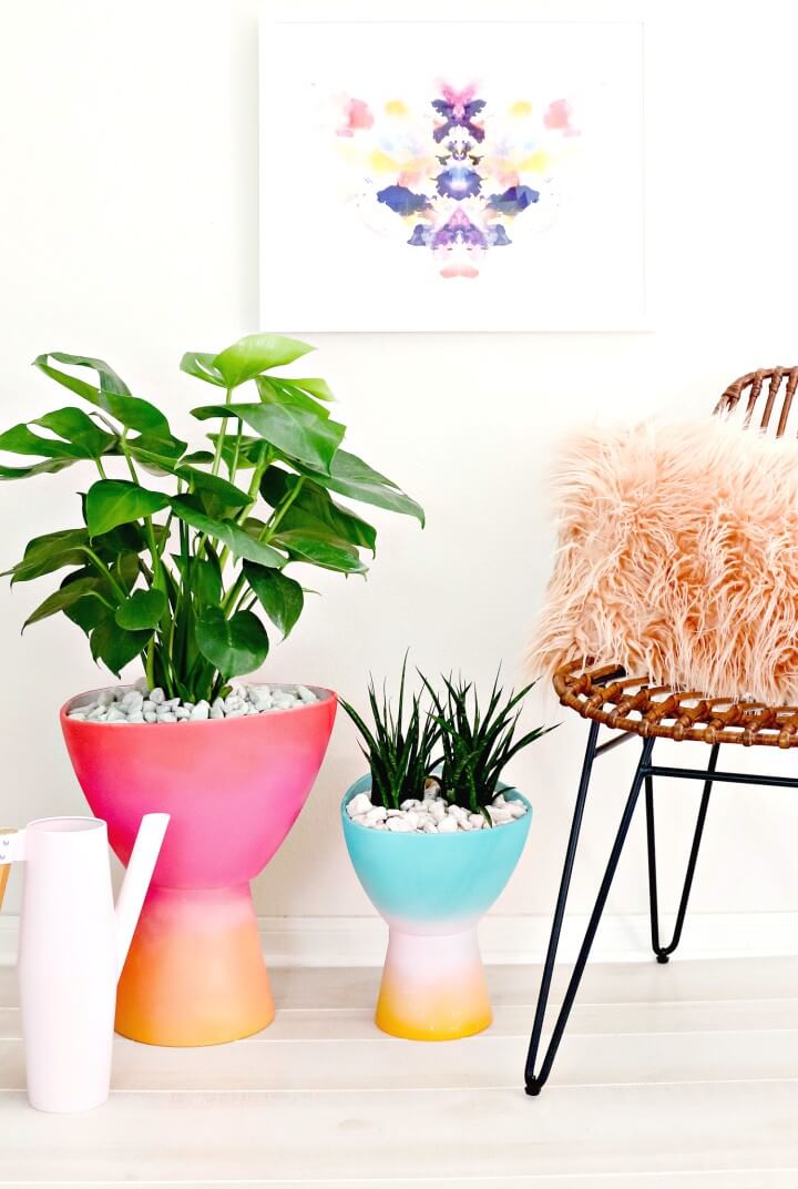 Easy DIY Gradient Planters Tutorial