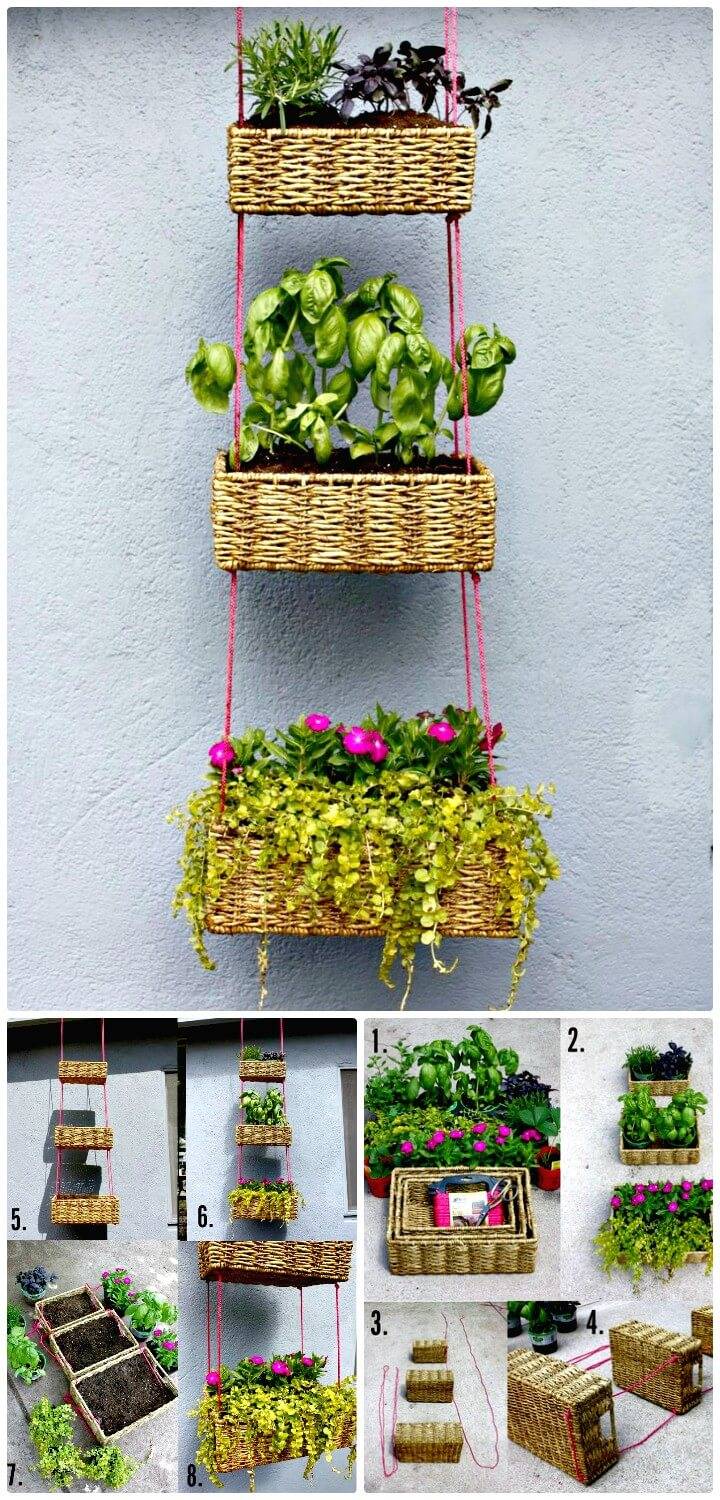 Simple DIY Hanging Basket Garden Tutorial