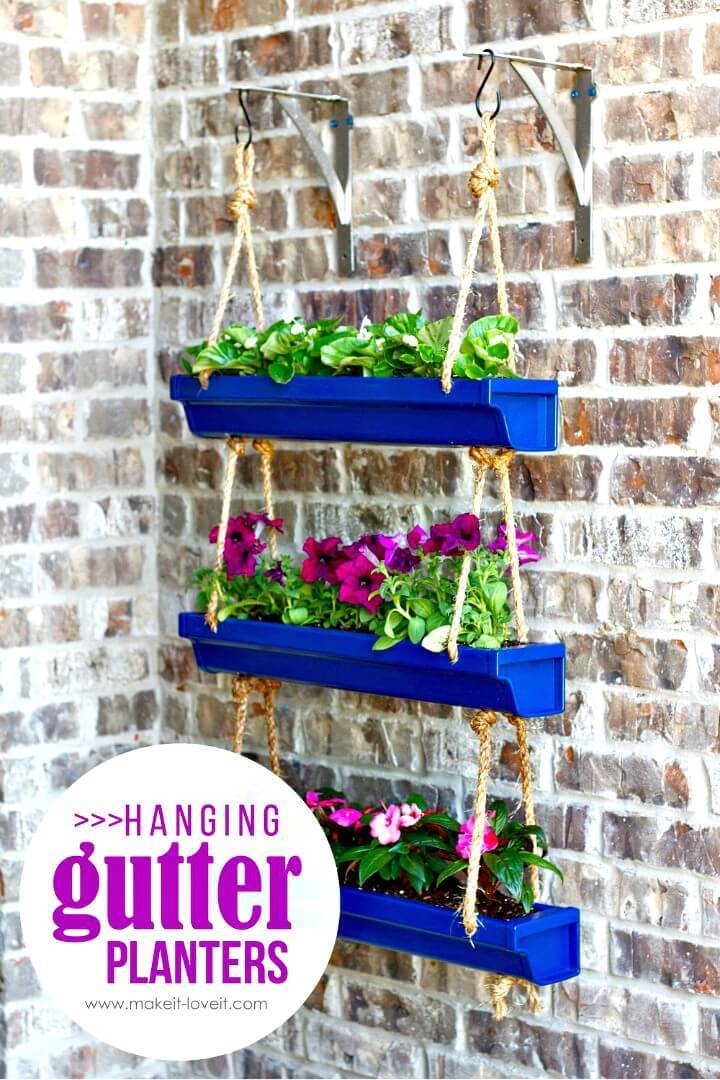 How to Build Hanging Rain Gutter Planters Tutorial