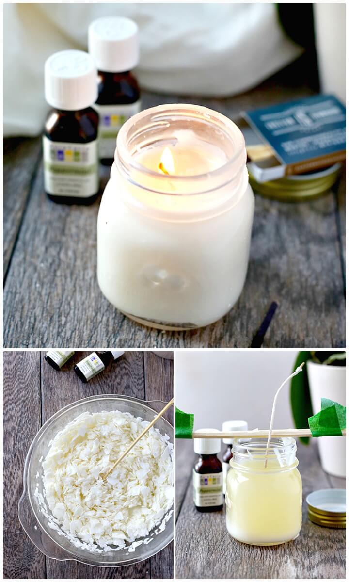 Easy DIY Homemade Aromatherapy Candles In A Jar - Mason Jars Crafts  