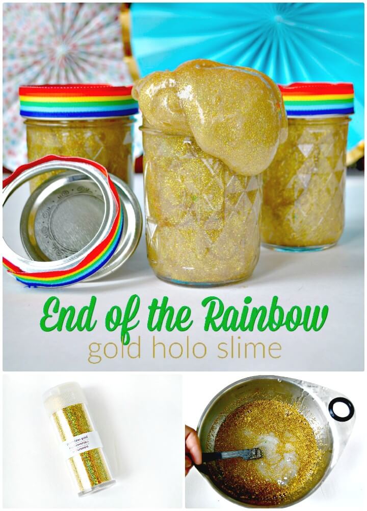 Mason Jar End Of The Rainbow Slime - DIY Mason Jars Crafts  