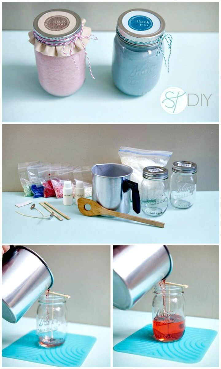 Easy DIY Poured Mason Jar Candle