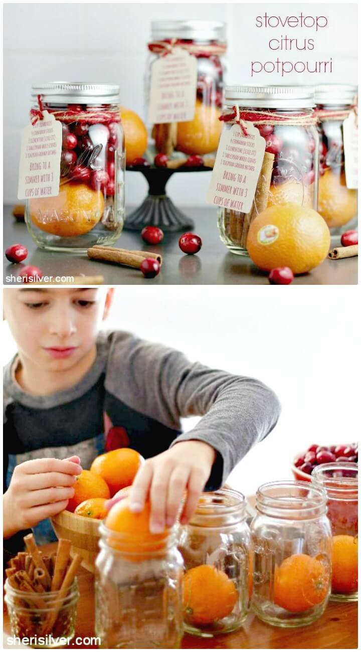 DIY Stove Top Citrus Potpourri Using Mason Jars