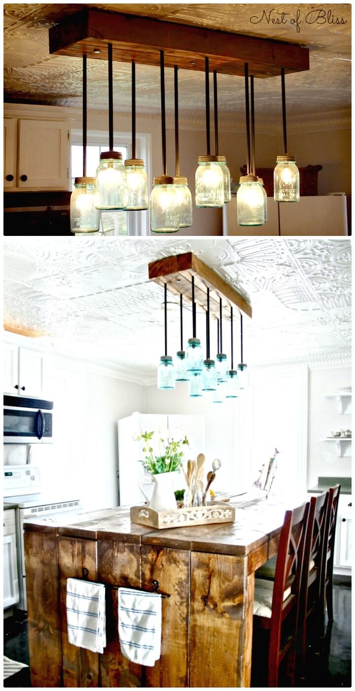 Beautiful DIY Mason Jar Chandelier for Spring & Summer