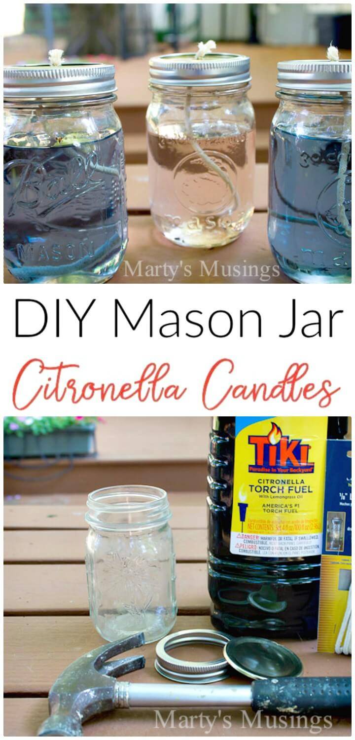 Fast and Easy DIY Mason Jar Citronella Candles