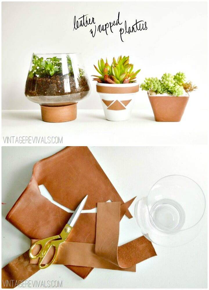 Easy How To Build Leather Wrapped Planters