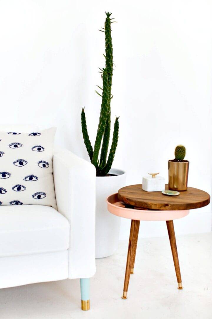 Easy DIY Spring Mid Century Side Table