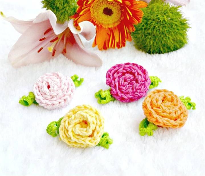 Quick and Easy How To Crochet Little Deco Roses for Spring Pattern