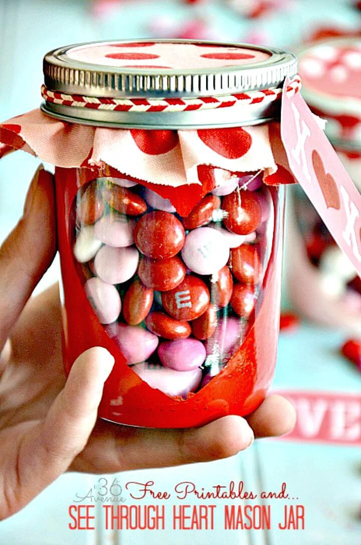 DIY Free Valentine Printable And Heart Candy Jar