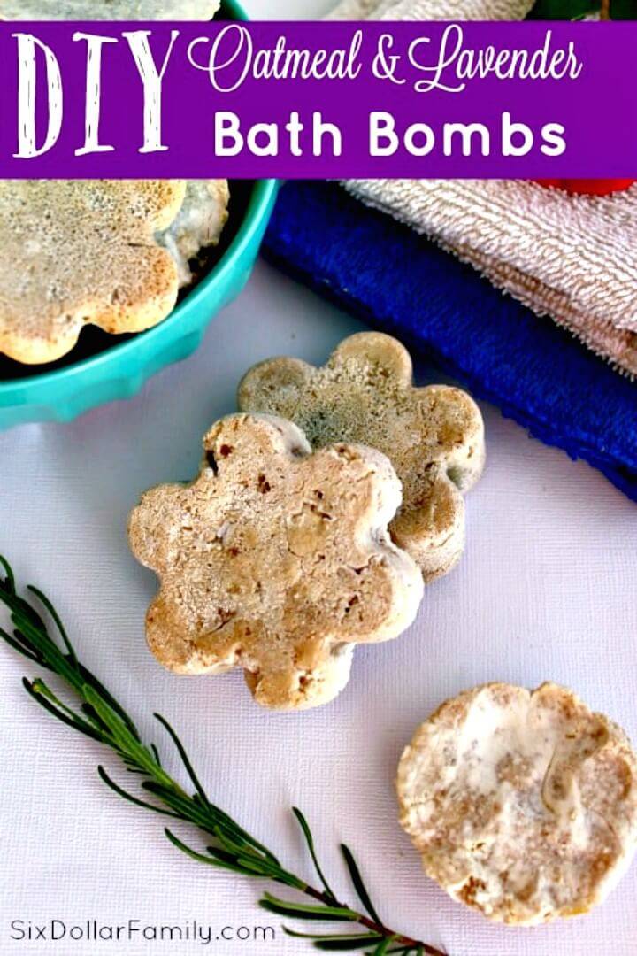 Easy How To DIY Oatmeal and Lavender Bath Bombs Recipe