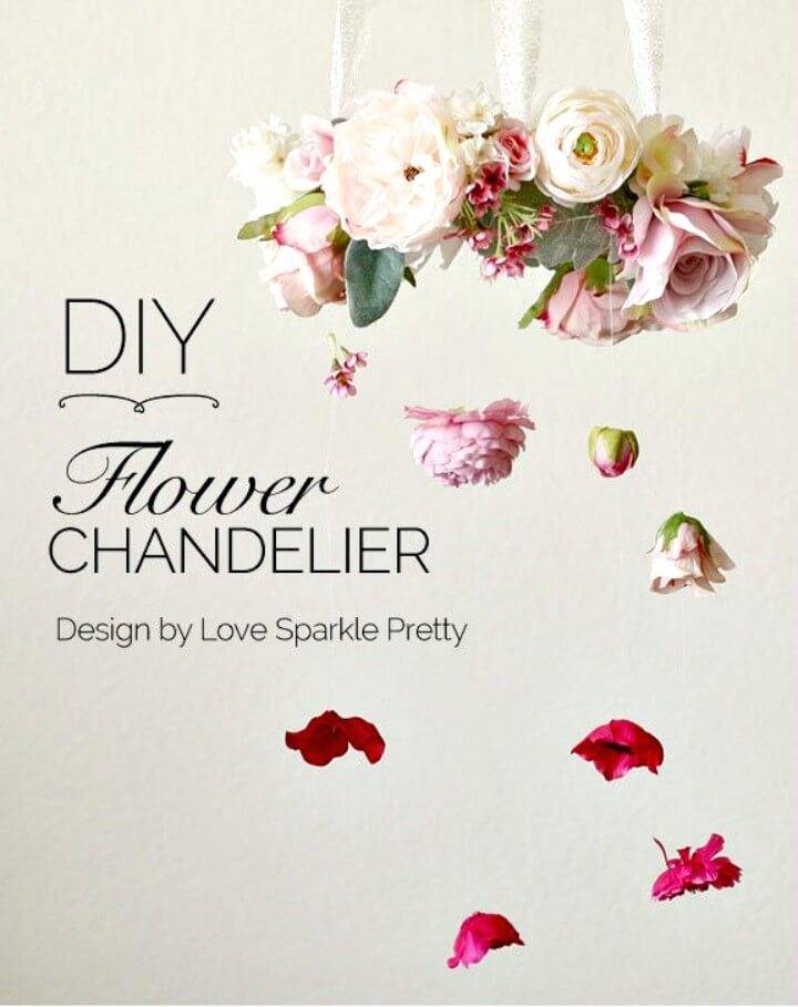 Beautiful How to DIY Spring Flower Chandelier Tutorial