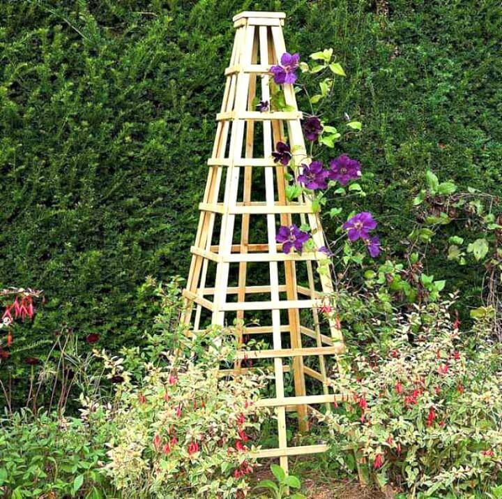 Huge DIY Trellis Pyramid Garden Tutorial