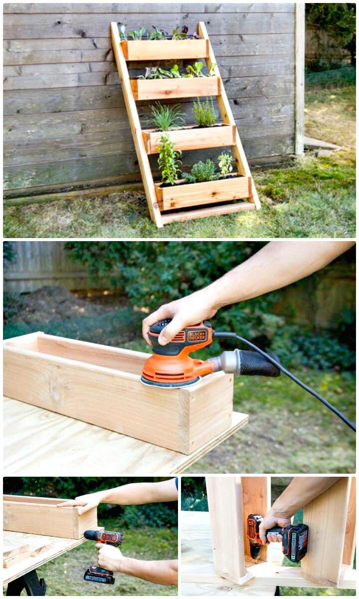 How To Make Garden Cedar Ladder Planter