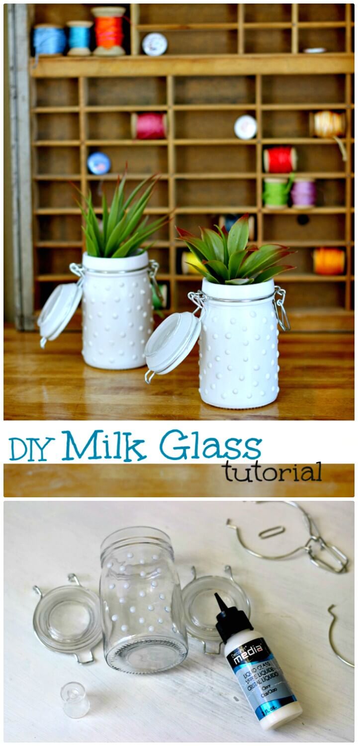 Adorable How To Make Milk Glass Jars - DIY