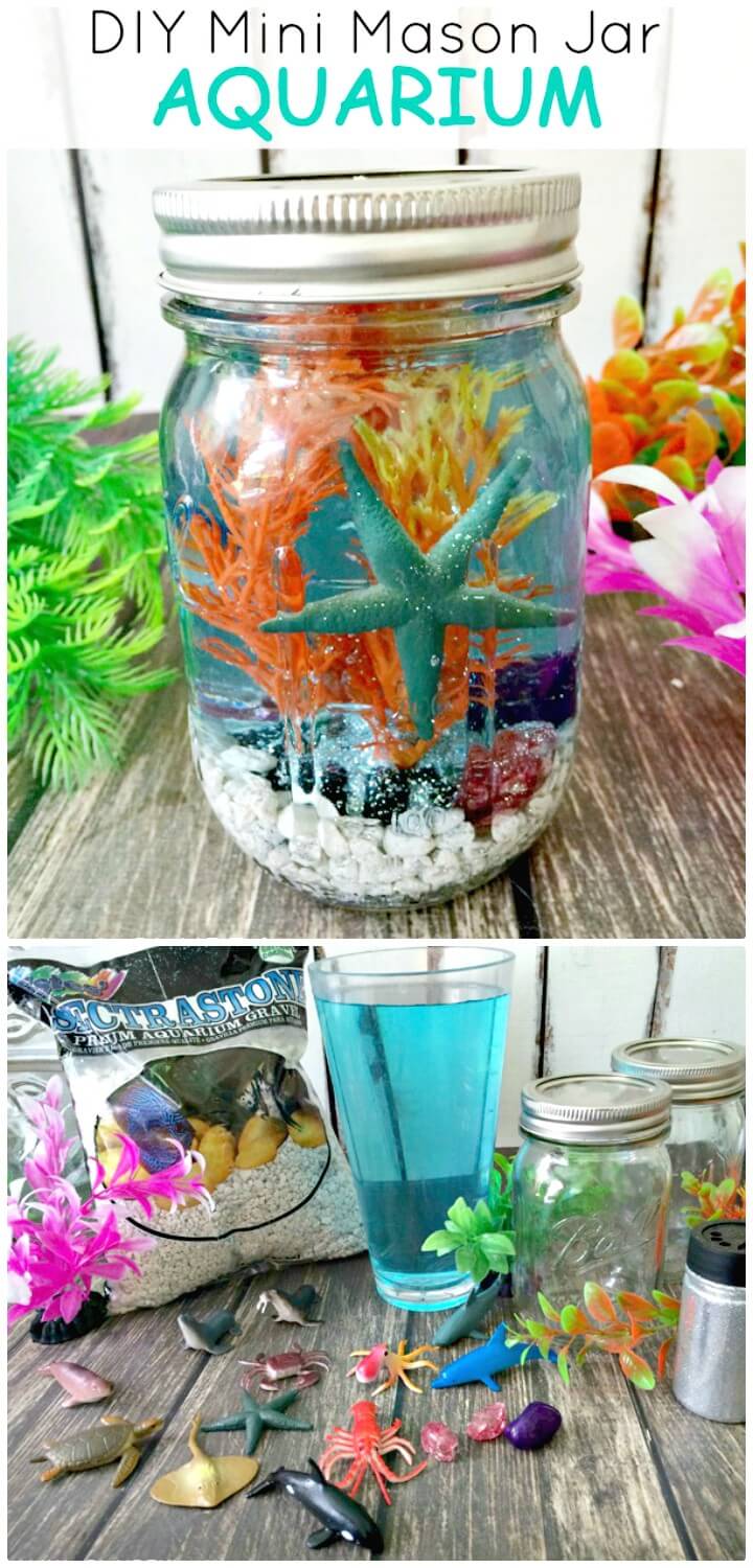 How To Make Mini Mason Jar Aquariums - DIY