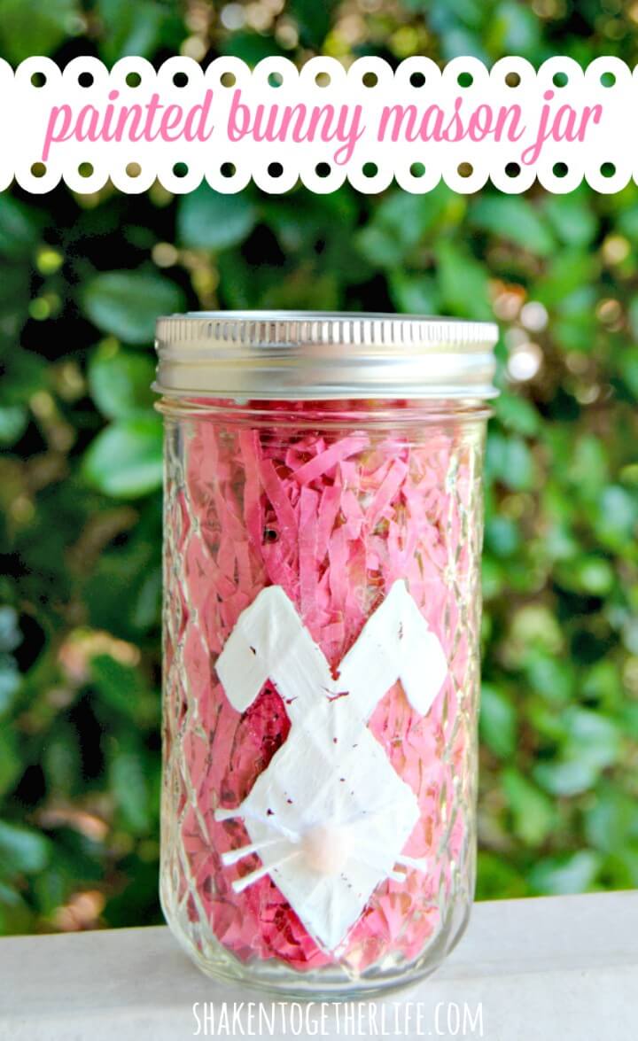 How To Make Painted Bunny Mason Jar - DIY