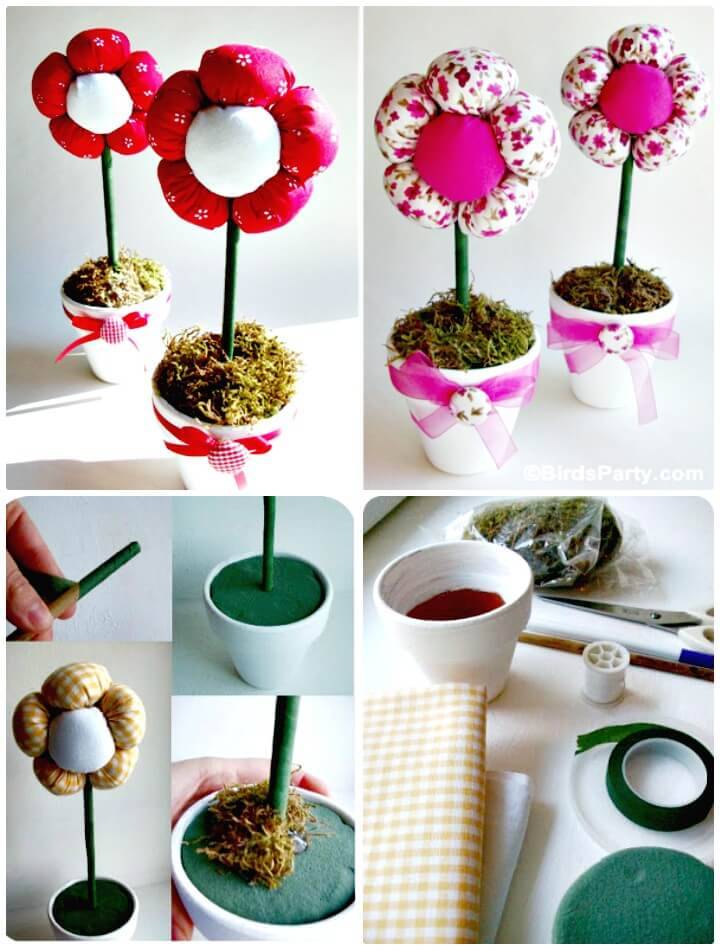 Make Your Own Plush Flower Pots Centerpiece Tutorial