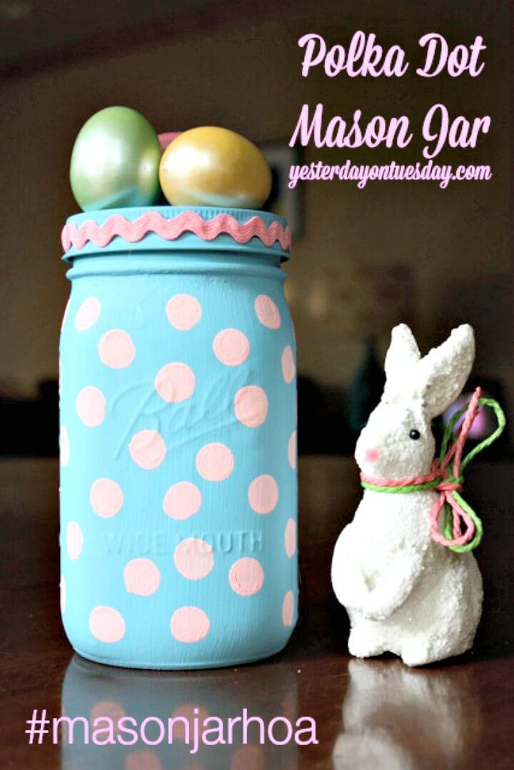 How To Make Polka Dot Mason Jar - DIY