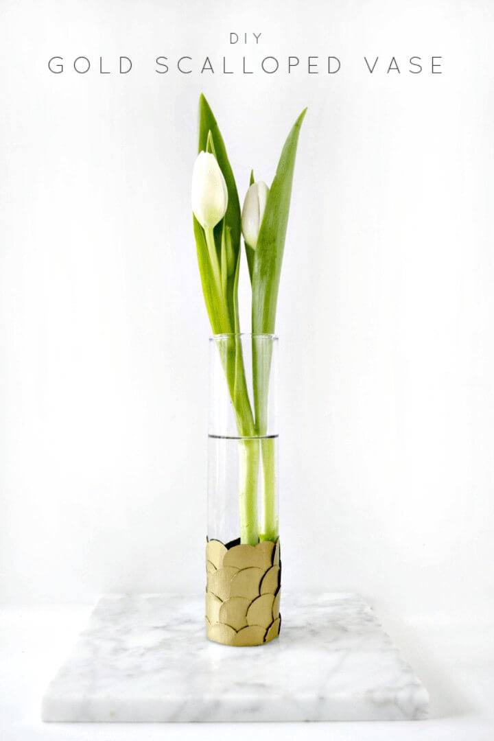 Easy How To Make Spring Gold Scalloped Vase