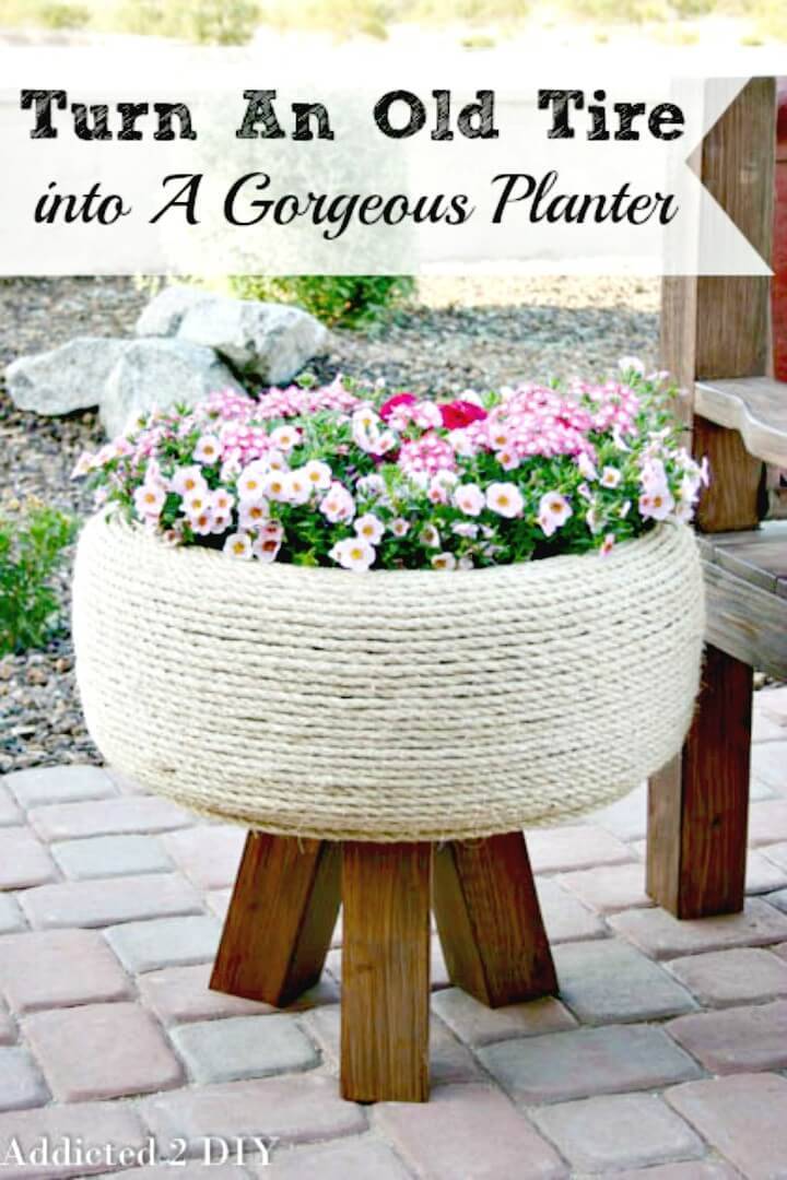 How To Turn An Old Tire Into A Gorgeous Planter - DIY