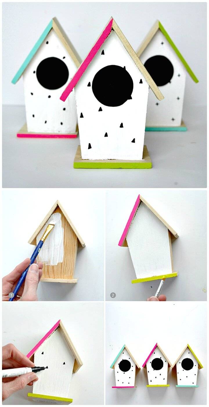 Beautiful DIY Spring Hand-Painted Birdhouse