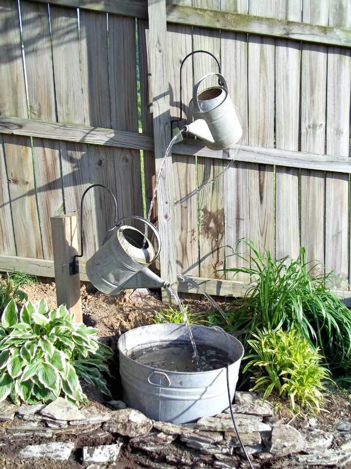 Easy How to Create a Watering Can Fountain - DIY