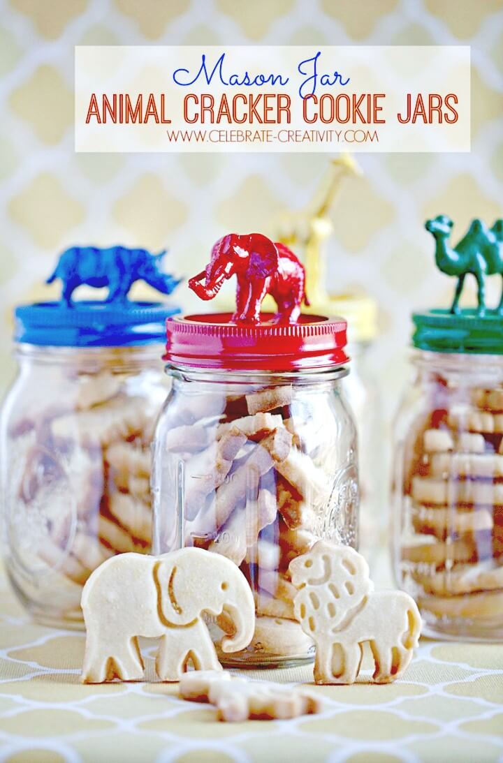 Make Your Own Mason Jar Animal Cracker Cookie Jar - DIY