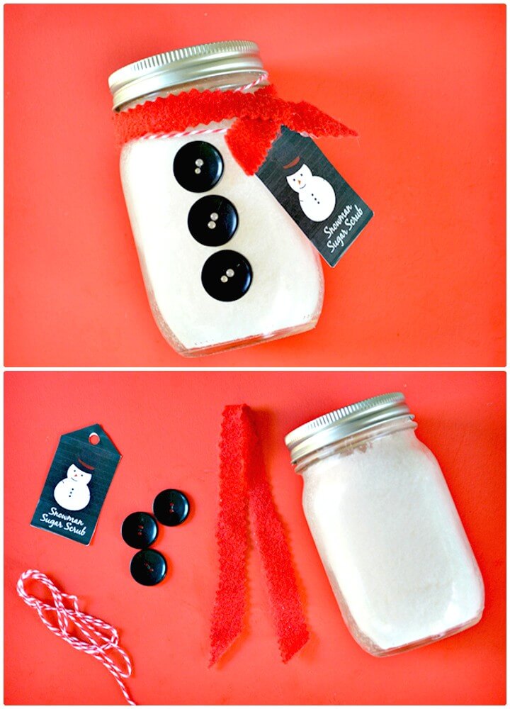 DIY Mason Jar Snowman Sugar Scrub