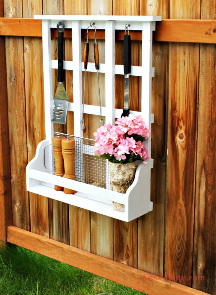 DIY Outdoor Window Shelf with Lattice