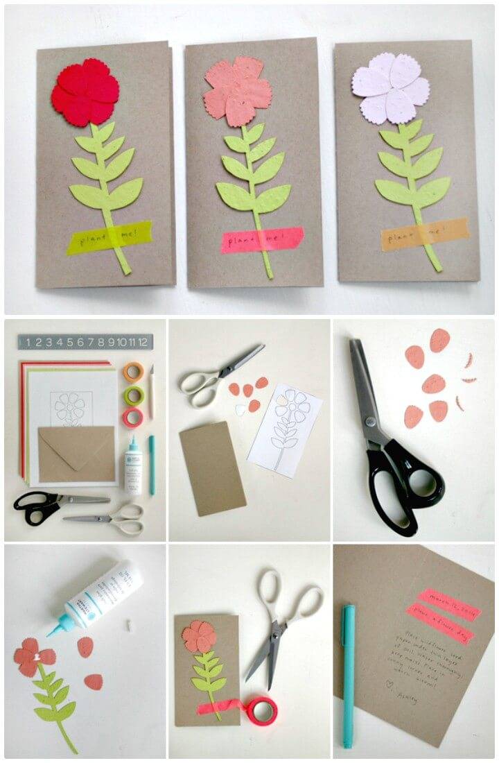 Simple How to Make Your Own Plant A Flower Day Card For Spring